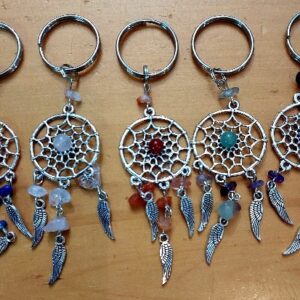 Dreamcatcher keyring with gemstone chips