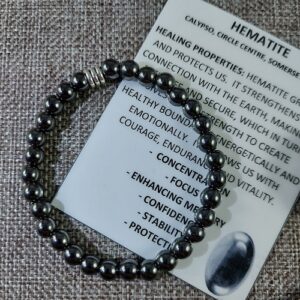 Hematite bracelet 6mm beads, stretchy