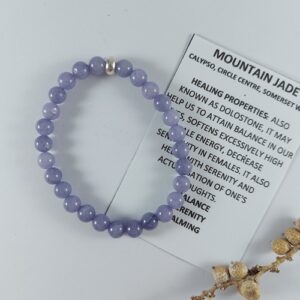 Lilac Mountain Jade stretch bracelet, 6mm round beads