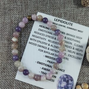 Lepidolite bracelet with 6mm beads