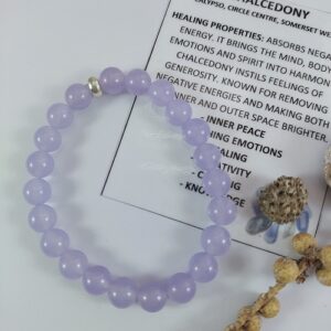 Purple Chalcedony 8mm round stretch bracelet