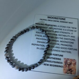 Black Moonstone Larvikite stretch bracelet, 4mm round beads