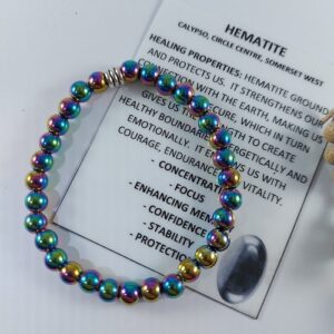Hematite (irridescent) stretch bracelet, 6mm round beads