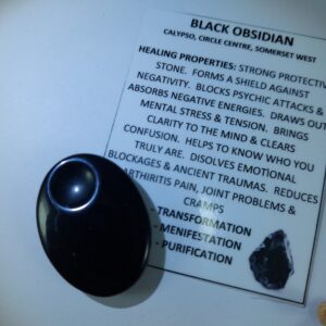 Black Obsidian worry stone 40mm