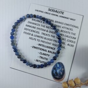 Sodalite stretch bracelet, 4mm round beads