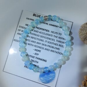 Blue Chalcedony bracelet with 6mm beads