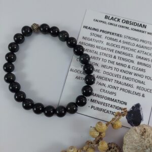 Black obsidian bracelet with 8mm beads