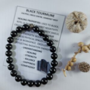 Black Tourmaline stretch bracelet, 8mm beads