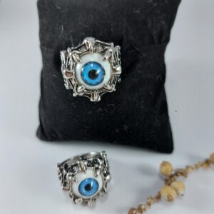 Big blue Evil eye ring