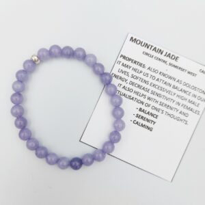 Lilac Mountain Jade bracelet, stretch 6mm beads