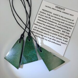 Verdite slice necklace on thong
