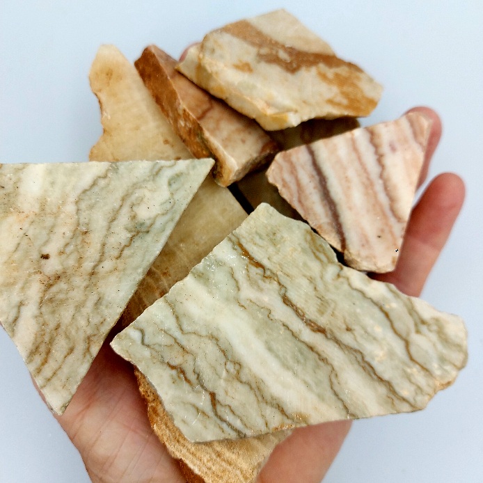 Aragonite Raw Gemstone, White lacey