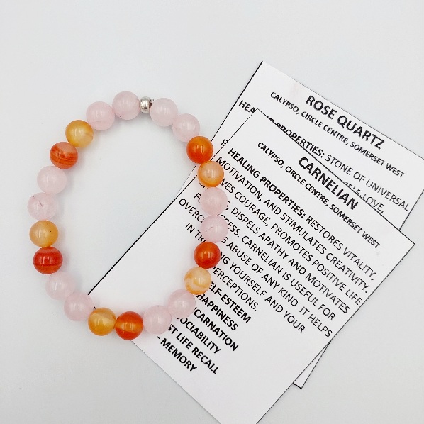Rose Quartz and Carnelian Bracelet 8mm