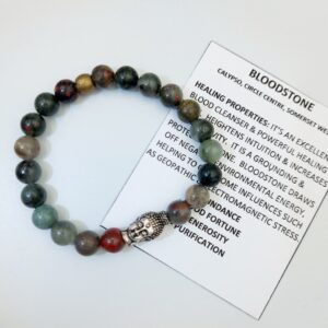 Bloodstone Buddha bracelet 8mm