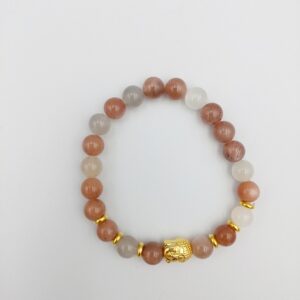 Mixed moonstone bracelet with Buddha bead