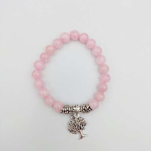 Rose Quartz bracelet with Tibetan beads