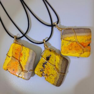 Bumblebee Jasper wrapped necklace