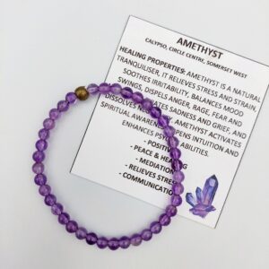Dainty Amethyst bracelet 4mm beads