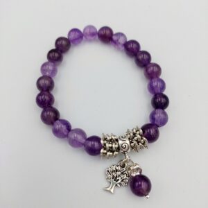 Amethyst bracelet with Tibetan and 8mm beads