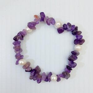 Brace Chip Amethyst and Pearl Bangle