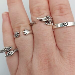 Heart ring antique silver color