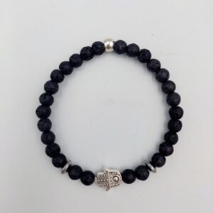 Hamsa with Lavastone Bracelet 6mm