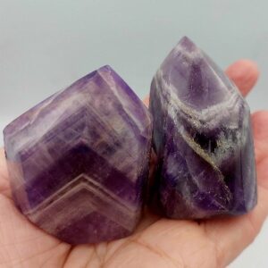 Chevron Amethyst Freeform Prism 6cm
