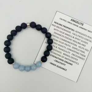 Angelite 8mm with Lavastone Bracelet