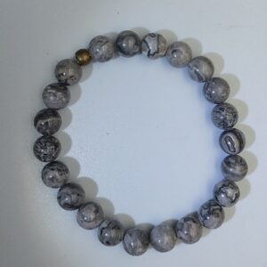 Grey Jasper Bracelet 8mm Round