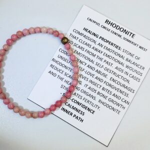 Rhodonite Bracelet 4mm Round