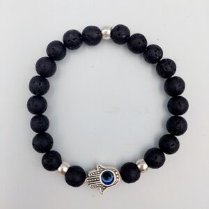 Evil Eye with Lavastone Bracelet 8mm