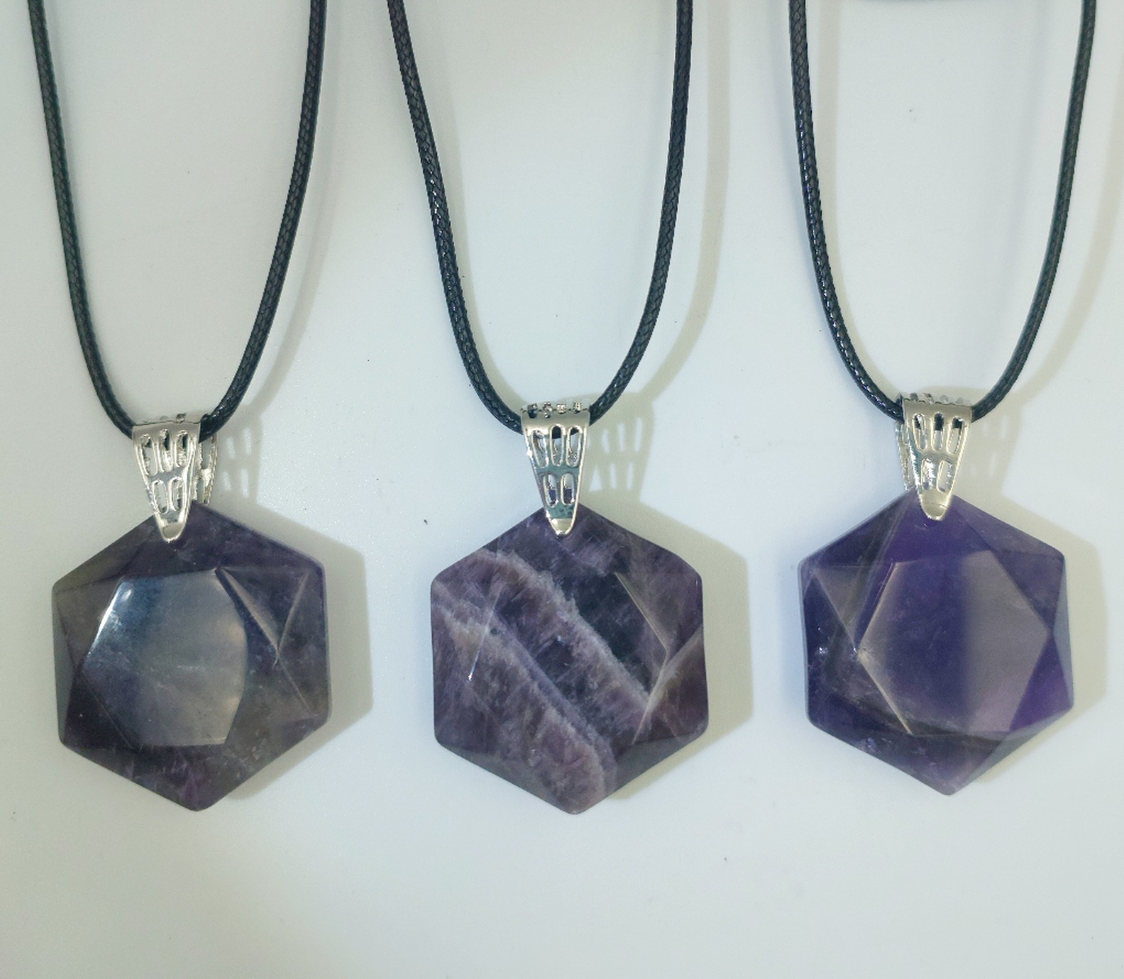 Amethyst Hexagon Necklace