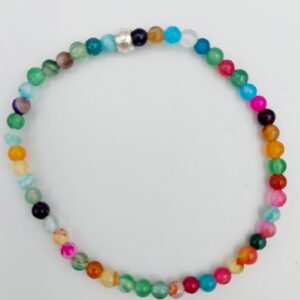 Mixed Agate Bracelet 4mm