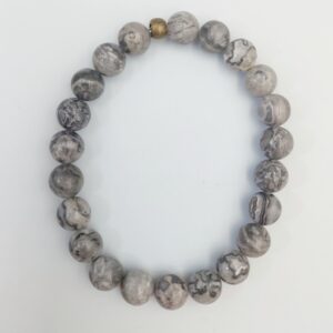 Grey Jasper Bracelet with 10mm beads