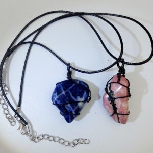 rhodonite sodalite necklace set