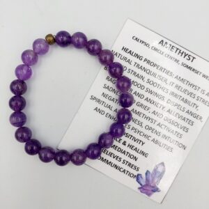 Amethyst Bracelet with 8mm beads, stretchy