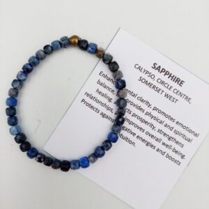 Blue Sapphire bracelet with 5mm square beads