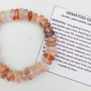 Hematoid Quartz bracelet with 12mm roundel beads