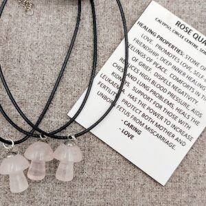 Rose Quartz Mushroom Necklace