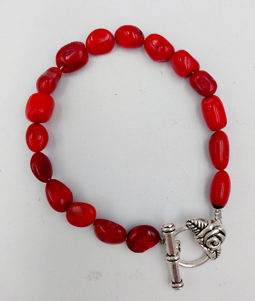 Red Corally nugget bracelet