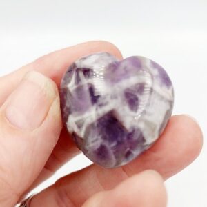 Chevron Amethyst puff heart