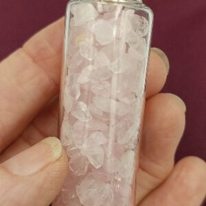 Rose Quartz gemstone chip bottle