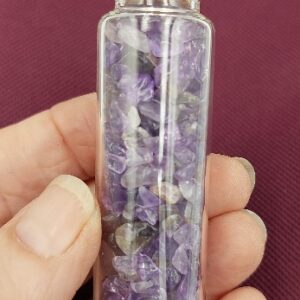 Amethyst gemstone chip bottle