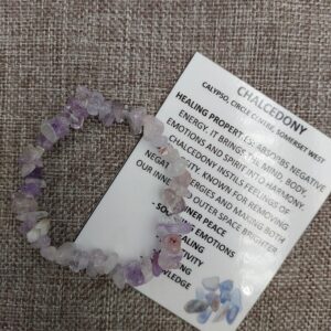 Purple Chalcedony chip bracelet