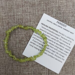 Dainty Peridot chip bracelet