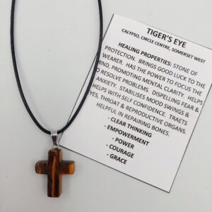 Tigers eye cross necklace