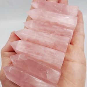 Rose quartz prism, approximately 5.5cm