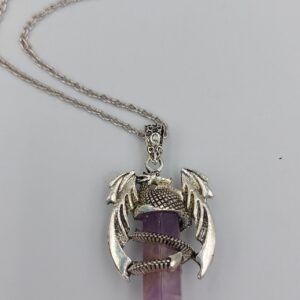 Amethyst Prism in dragon wings Necklace