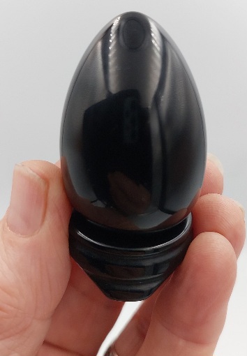 Black Obsidian Egg and Stand