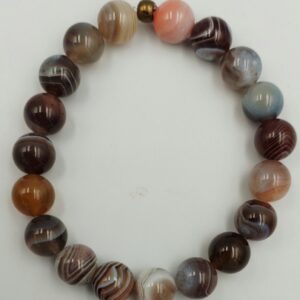Botswana agate bracelet, 10mm beads